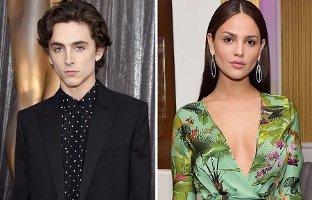 The actress Eiza Gonalez is rumored dating an actress Timothee Chalamet.